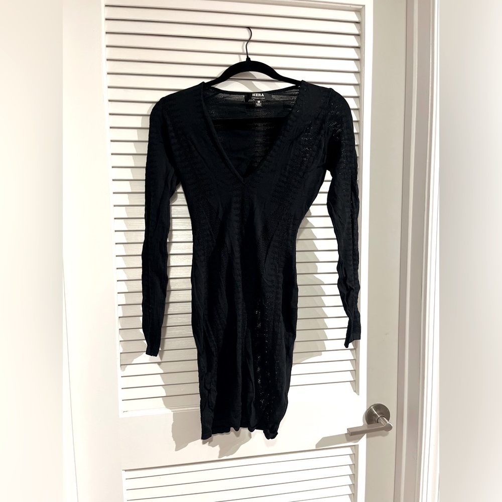 (super mini) hera black transparent dress